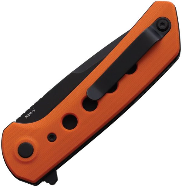 Reate PL-XF Pivot Lock Folding Knife Nitro V Orange G10
