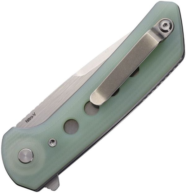 Reate Knives PL-XF Pivot Lock Folding Knife Nitro V Jade G10