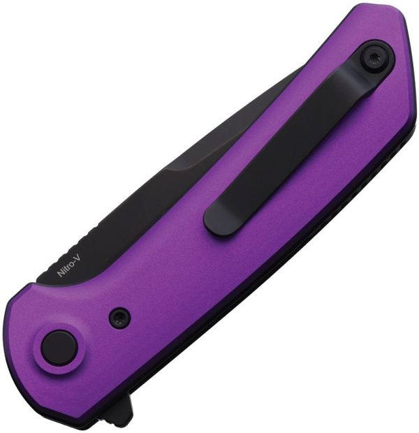 Reate PL-XF Pivot Lock Purple Aluminum Nitro V Blade