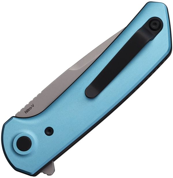 Reate PL-XF Pivot Lock Blue Folding Knife Nitro V Steel