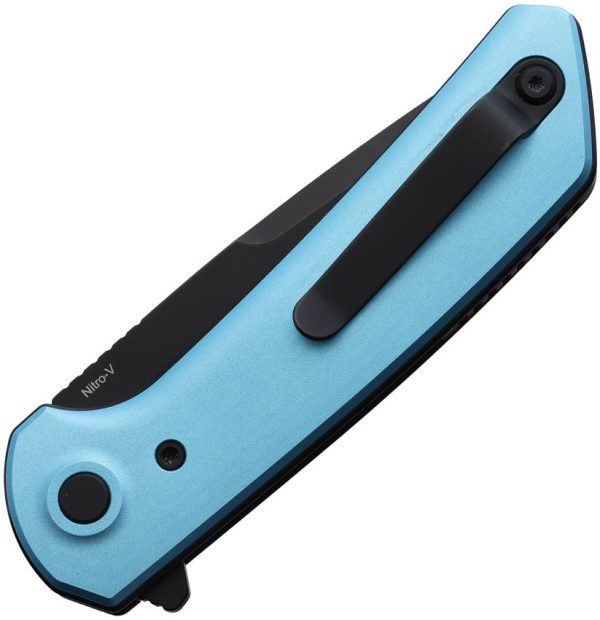 Reate PL-XF Pivot Lock Blue Folding Knife Nitro V Steel