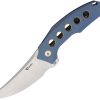 Reate Velocity Framelock Folding Knife Blue Titanium Elmax 3"