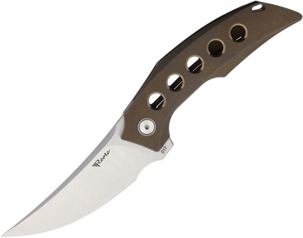 Reate Velocity Framelock Bronze Folding Knife Elmax Steel