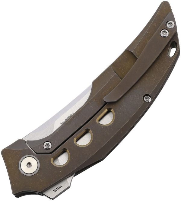 Reate Velocity Framelock Bronze Folding Knife Elmax Steel