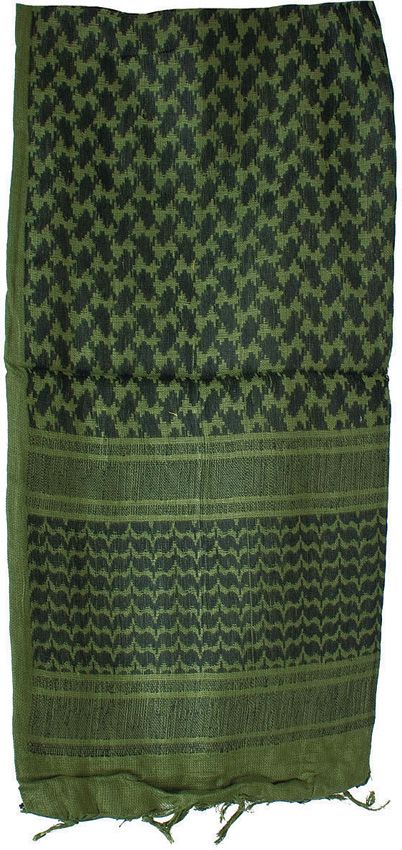 Red Rock Outdoor Gear Shemagh Head Wrap - Olive/Black Cotton