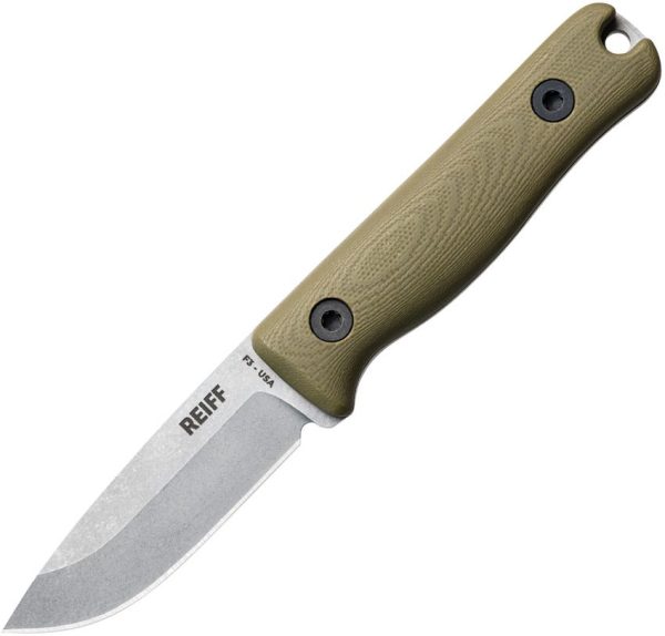 Reiff Knives F3 EDC Fixed Blade CPM MagnaCut OD Green G10