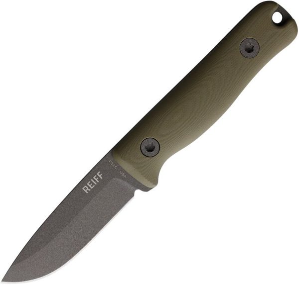 Reiff Knives F3 XC Fixed Blade CPM-3V Gray Cerakote OD Green