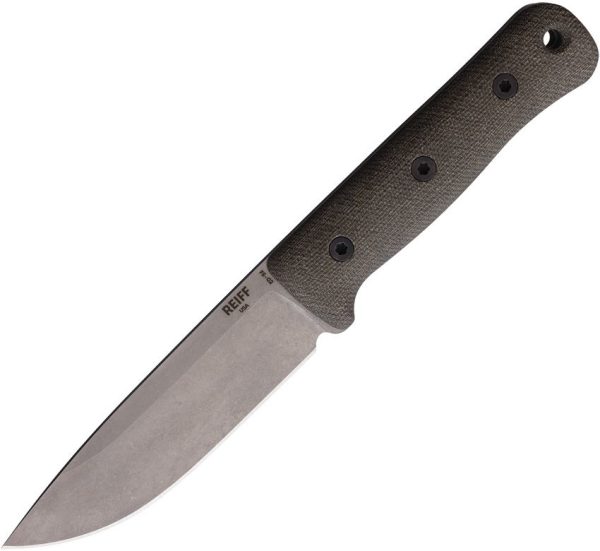 Reiff F5 Gen 2 Fixed Blade - Green Micarta Stonewash