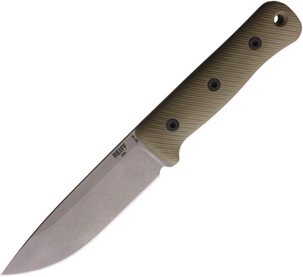 Reiff F5 Gen 2 Fixed Blade - OD Green G10 Stonewash