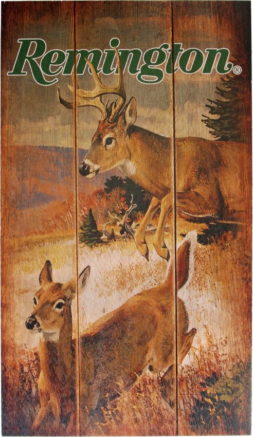 Remington Flying Targets Deer Wood Sign - Classic Hunting