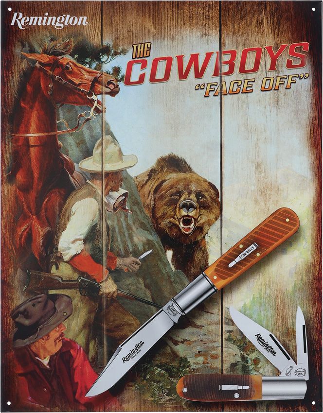 Remington Cowboy Tin Sign 12.5" x 16"