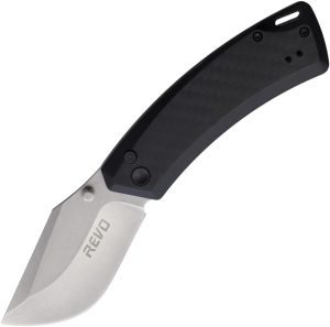 Revo Canyon Button Lock Black FRN Folding Knife