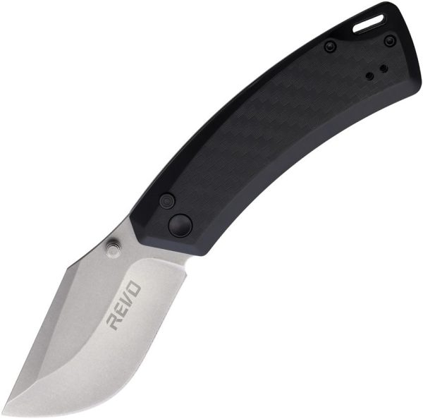 Revo Canyon Button Lock Black FRN Folding Knife