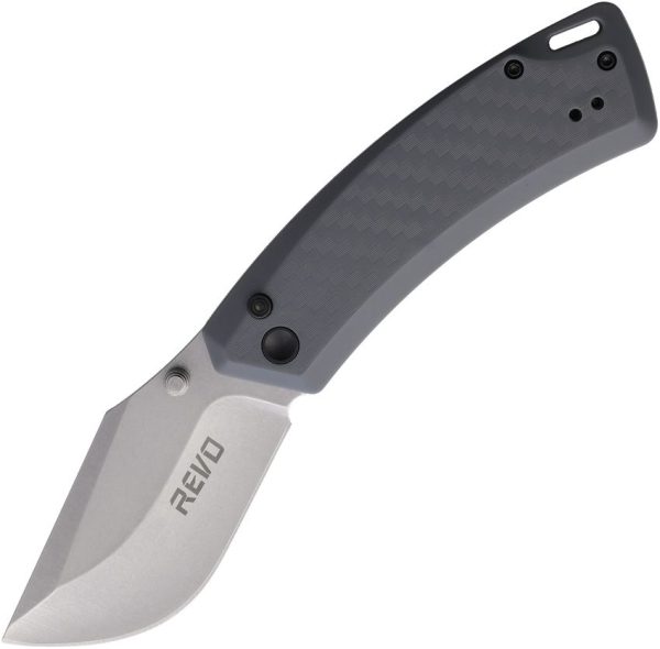 Revo Canyon Button Lock Gray FRN Folding Knife