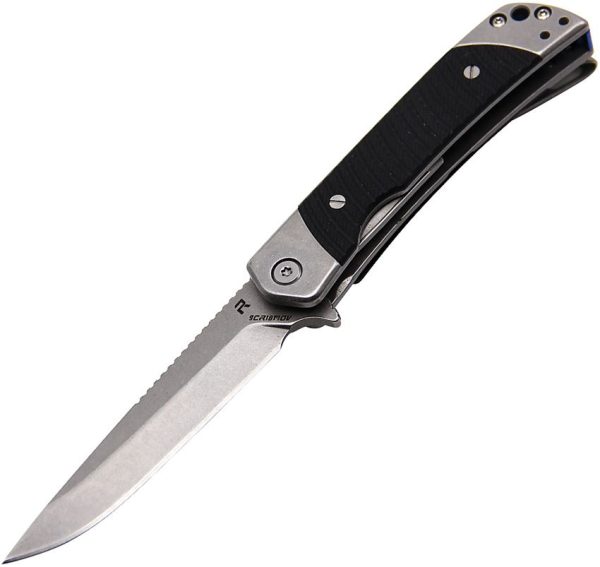 Revo Duo Linerlock Drop Point & Guthook Black G10