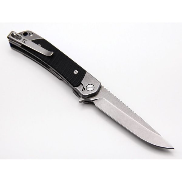 Revo Duo Linerlock Drop Point & Guthook Black G10