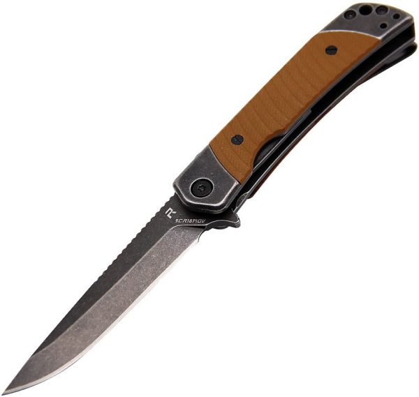 Revo Duo Linerlock Drop Point & Guthook Brown G10