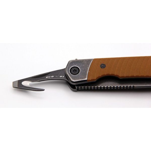 Revo Duo Linerlock Drop Point & Guthook Brown G10