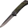 Revo Duo Linerlock Drop Point & Guthook OD Green G10