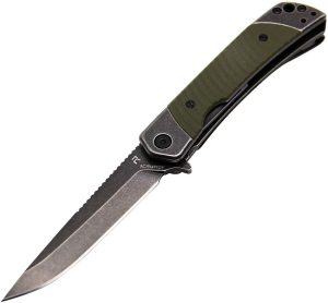 Revo Duo Linerlock Drop Point & Guthook OD Green G10