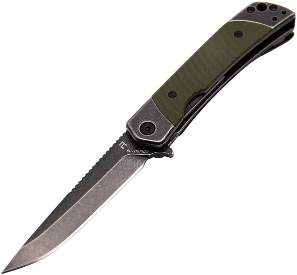 Revo Duo Linerlock Drop Point & Guthook OD Green G10