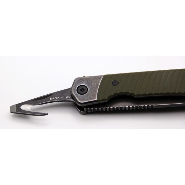 Revo Duo Linerlock Drop Point & Guthook OD Green G10