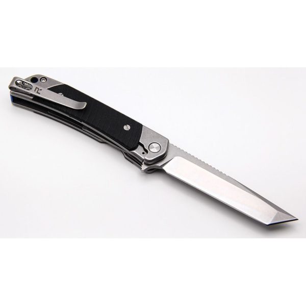 Revo Duo Linerlock Tanto Black Folding Knife 9Cr18MoV