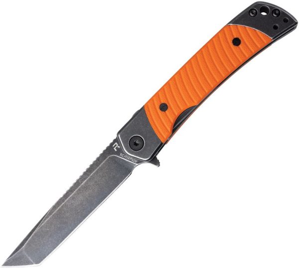 Revo Duo Linerlock Tanto Orange 9Cr18MoV Folding Knife