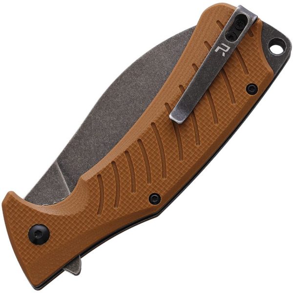 Revo Ness Linerlock Coyote Brown G10 Folding Knife D2 Steel