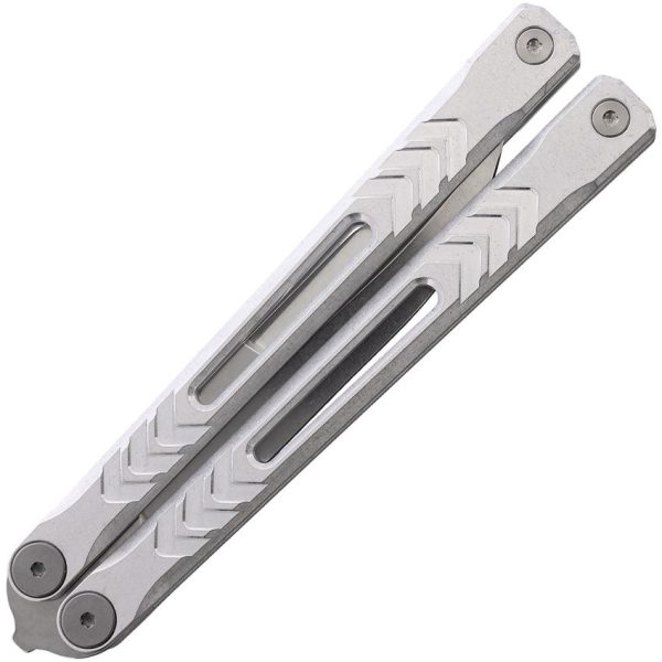 Revo Nexus Balisong Silver 154CM Folding Knife 7" USA