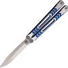 Revo Nexus Balisong Blue 154CM Folding Knife 4.5" Blade