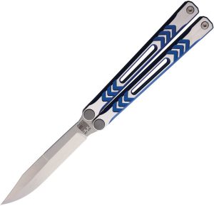 Revo Nexus Balisong Blue 154CM Folding Knife 4.5" Blade
