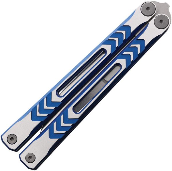 Revo Nexus Balisong Blue 154CM Folding Knife 4.5" Blade