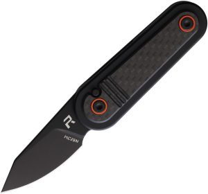 Revo Spirit Button Lock Black Folding Knife 14C28N Blade