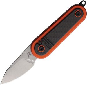 Revo Spirit Button Lock Orange Folding Knife 14C28N Blade