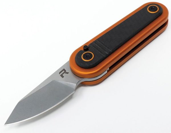 Revo Spirit Button Lock Orange Folding Knife 14C28N Blade
