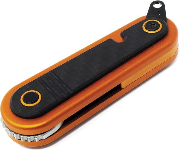 Revo Spirit Button Lock Orange Folding Knife 14C28N Blade