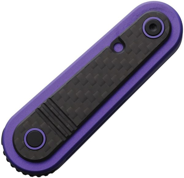 Revo Spirit Button Lock Purple Folding Knife 14C28N Blade