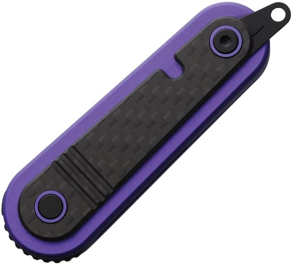 Revo Spirit Button Lock Purple Folding Knife 14C28N Blade