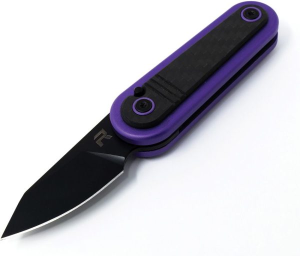 Revo Spirit Button Lock Purple Folding Knife 14C28N Blade