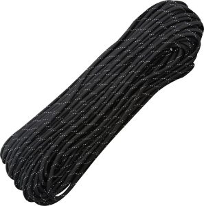 Marbles Parachute Cord Black Reflective 100 ft - 550 lb