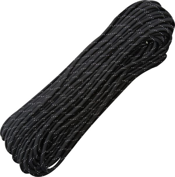 Marbles Parachute Cord Black Reflective 100 ft - 550 lb