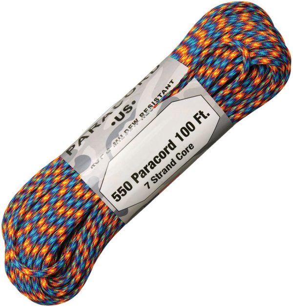 Atwood Rope MFG Parachute Cord Fire & Ice 100ft