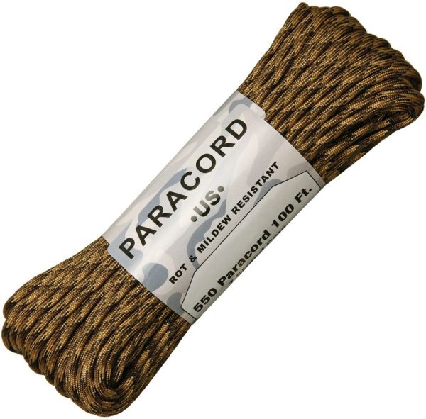Atwood Rope MFG Parachute Cord 550 FDE Camo 100ft