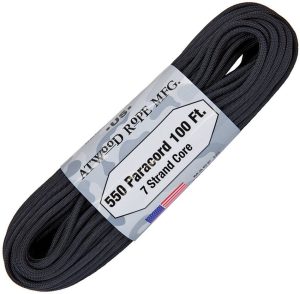 Atwood Rope MFG Parachute Cord 550 Black 100ft