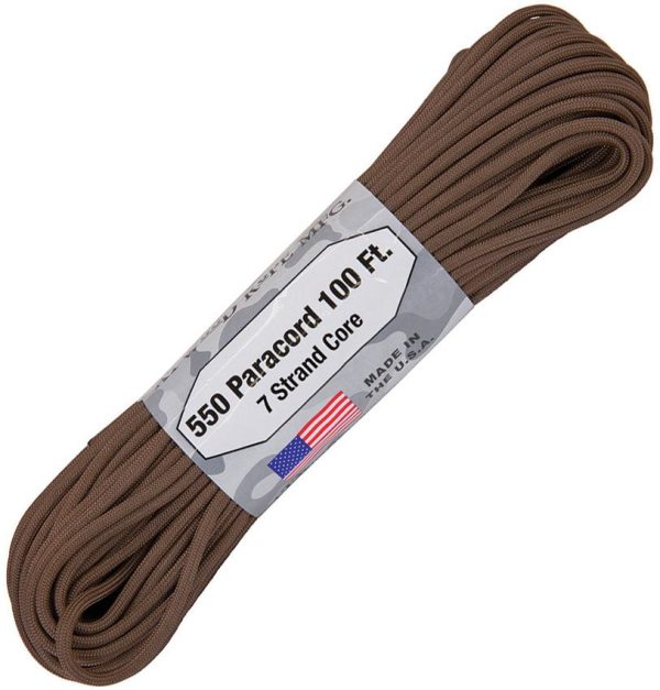 Atwood Rope MFG 550 Parachute Cord Brown 100 ft