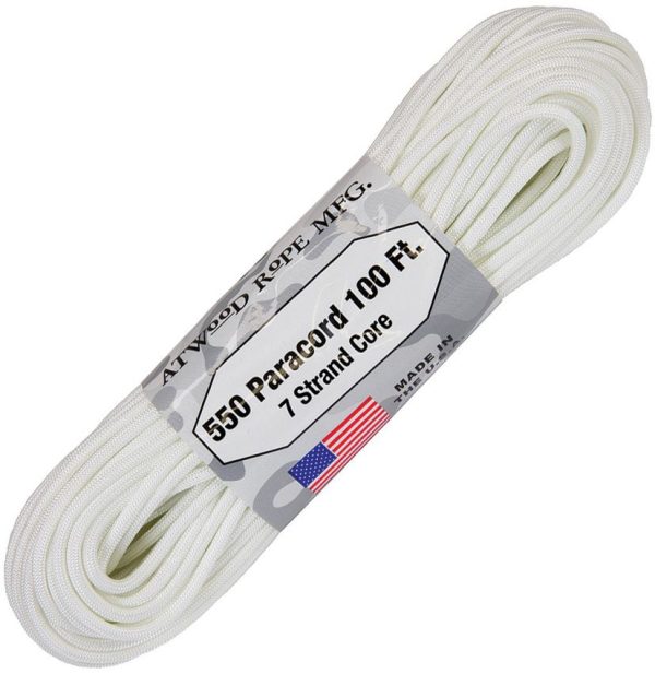 RG1220H.jpg Atwood Rope MFG 550 Parachute Cord White 100 ft