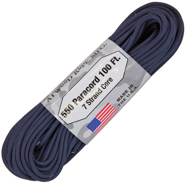 Atwood Rope MFG 550 Parachute Cord Navy 100 ft