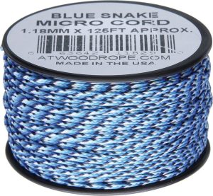Atwood Rope MFG Micro Cord 125ft Blue Snake Nylon
