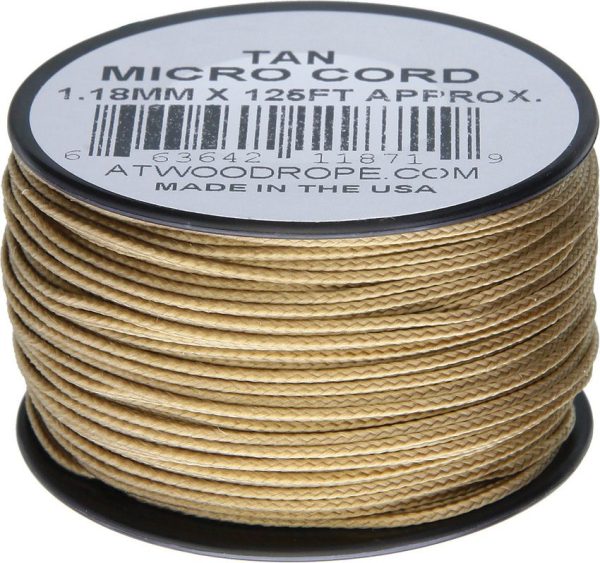 Atwood Rope MFG Micro Cord 125ft Tan Nylon